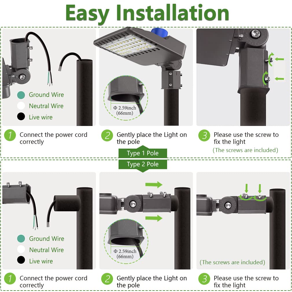 SZGMJIA 100W Outdoor Parking Lot Light, LED Street Light 15,000LM Super Bright 5000K Daylight White AC100-277V with Dusk to Dawn Photocell Replaces 1000W Halide with Slip Fit Mount Shoebox Pole Light