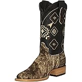 Texas Legacy Mens Brown Cowboy Boots Real Cow Hair Leather Rodeo Wear Square Toe