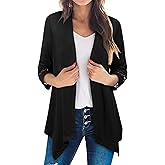 Womens Cardigan 3/4 Sleeve Casual Lightweight Cover Up Open Front Cardigans S-3XL