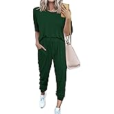 PRETTYGARDEN Women's Two Piece Lounge Sets 2026 Spring Summer Jogger Pants Vacation Outfits Travel Airplane Matching Clothes