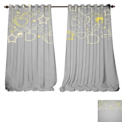 Amazon Com Fengruiyanjing Home Room Darkening Wide Curtains Grey