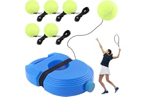 Velarionna Tennis Trainer Rebound Ball with 6 String Balls for Self Practice, Portable Solo Tennis Training Equipment for Beginner