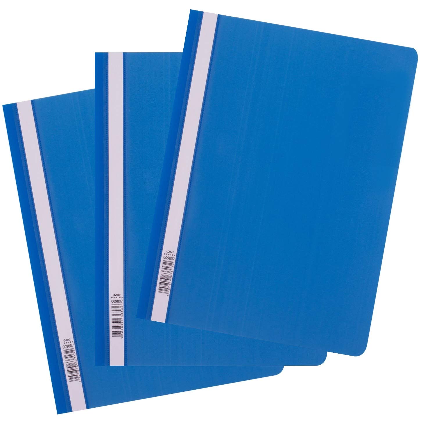D.RECT Pack of 25 A4 Plastic File folders with Transparent Front Cover, Plastic File Folder Made of Polypropylene Film, Blue