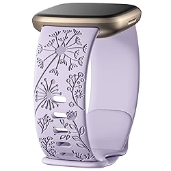 DGege Flower Engraved Bands Compatible with Fitbit