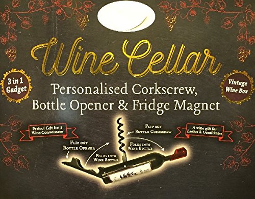 Bottle Opener/Corkscrew ~ Names (J) ~ Corkscrew/Bottle Opener & Fridge Magnet (Jason)