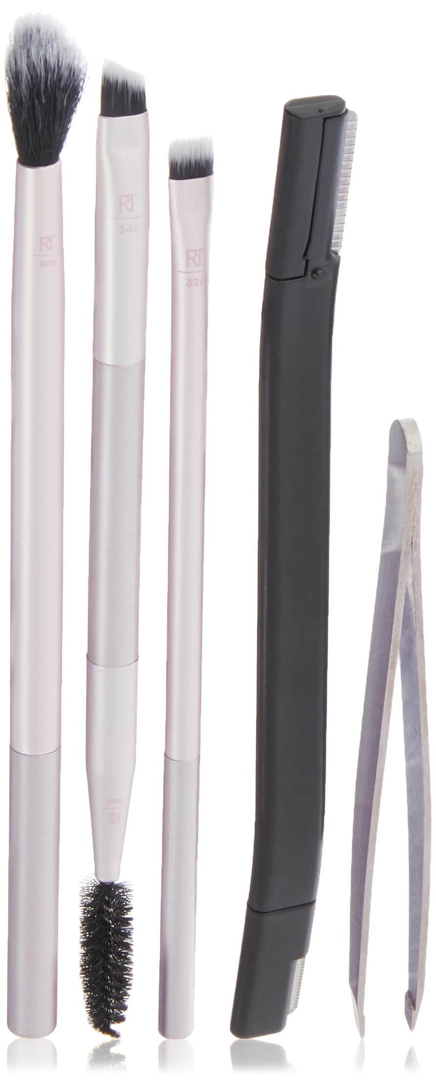 Real Techniques Limited Edition Brush, Blend, and Brow Holiday Kit, Stocking Stuffer, Brow Sculpting, Trimming, and Shaping, 5 Piece Gift Set