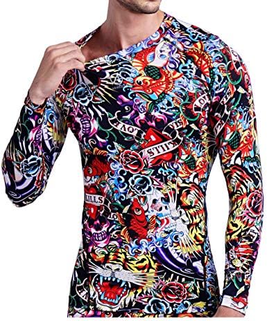 ARMEDES Men's Compression Quick Dry Baselayer Activewear Light Weight Long Sleeve T-Shirt