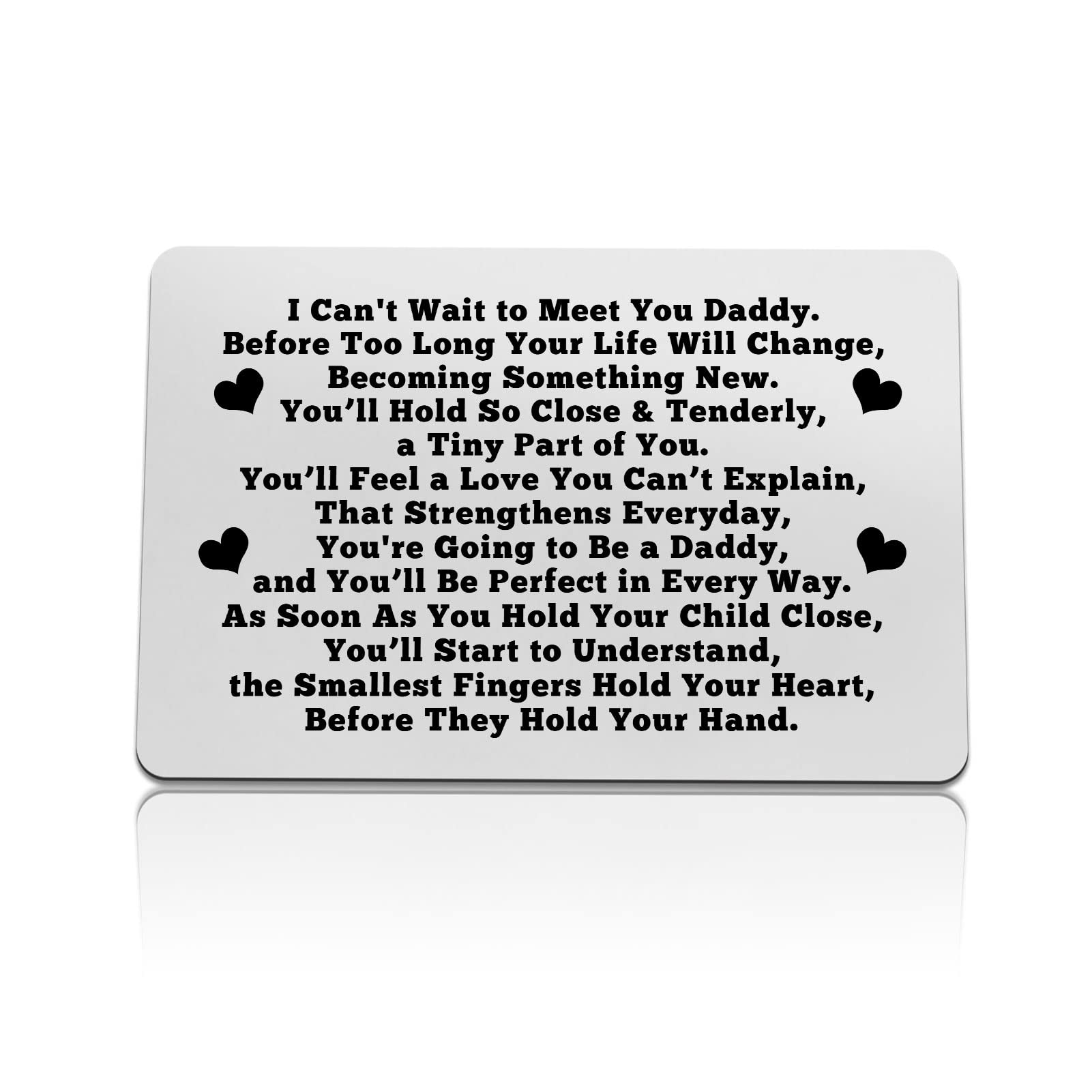 Metal Wallet Card New Dad Gifts Daddy to Be Gifts for Husband Son Soon to Be Daddy Gifts Pregnancy Baby Announcement Gift for Him First Time Dads Gifts from Wife New Dad Baby Shower Christmas Jewelry