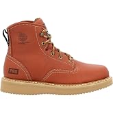 Georgia Boot Men's 6" Lace-Up Wedge Work Boot, Breathable SPR Leather Shoes with Slip and Oil Resistant Outsole, Comfortable Soft Toe Copper-Tan Boots for Men - GB001PRO