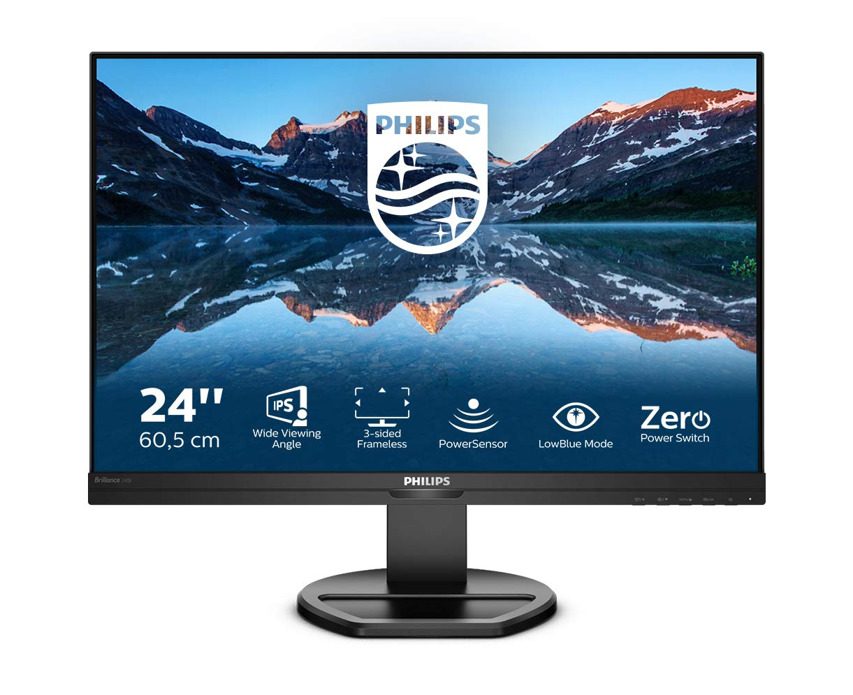 Philips 240B9 - 24 inch WUXGA Monitor, 75Hz, 4ms, IPS, Speakers, Height adjust, USB Hub (1920 x 1200, 300 cd/m² HDMI / DVI / VGA / DP/USB 3.2)