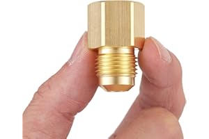 Litorange 2 PCS Brass Flare Tube Fitting Coupling Gas Adapter 1/2" Flare X 1/2" Female NPT Pipe Connector
