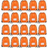 CODOBON 20 Pcs Drawstring Bags,Bulk Draw String Backpack, Cinch Bag Sackpack for Travel Gym Sport, Orange
