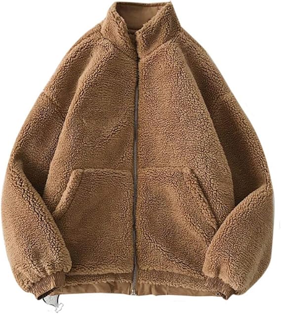 Amazon キメロイ Kimeroy ボアジャケット メンズ ボア フリース フリースジャケット 男女兼用 アウター シープボアフリースジャケット ボアフリース ブルゾン 防風加工 ポケット付き もこもこ あったか 暖かい 無地 コーヒー L コート ジャケット 通販