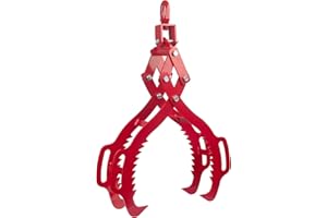 Bazayona 28in Log Lifting Tongs - 4 Claw Log Grapple Heavy Duty Steel Swivel Dragging Tong, 28inch