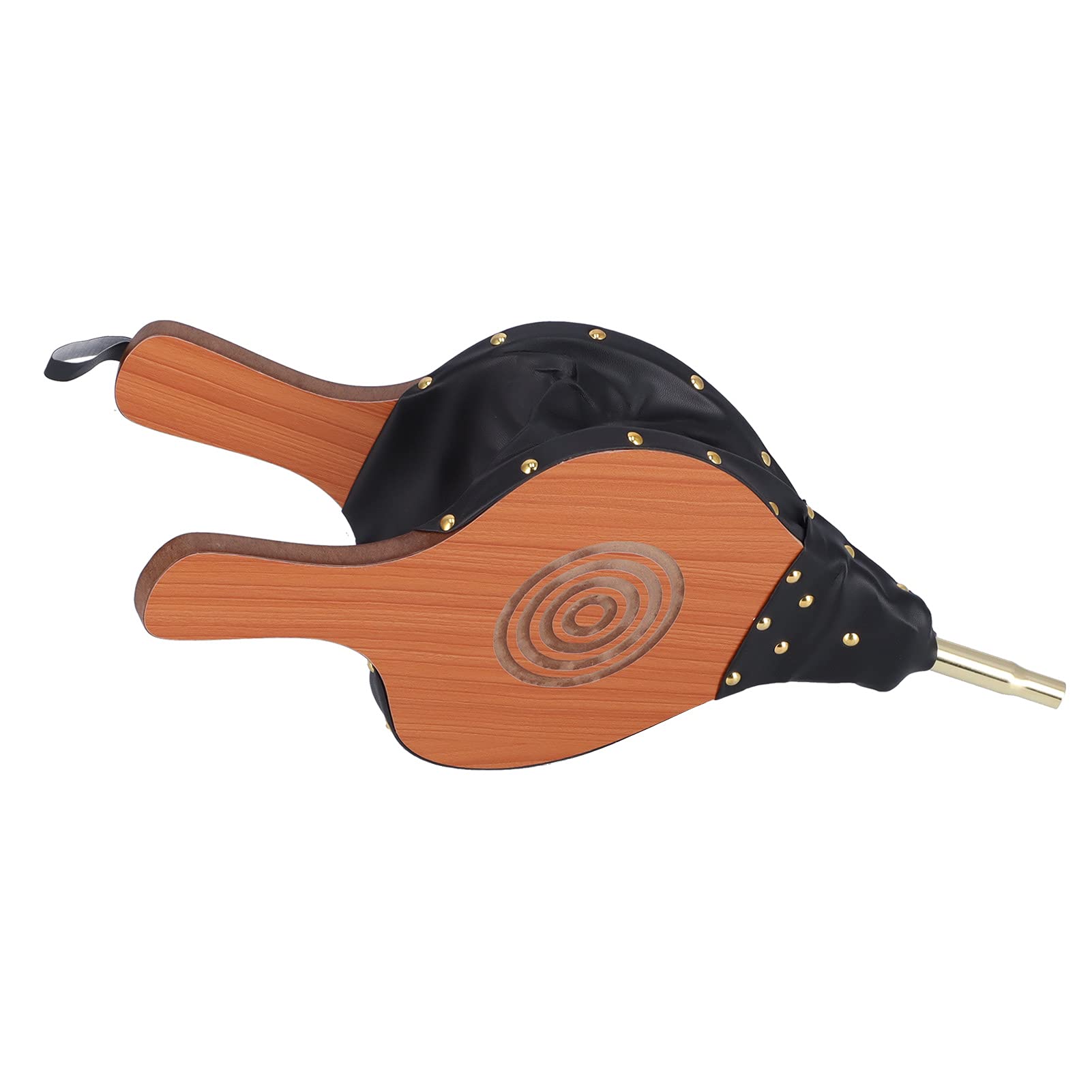 Garosa Fireplace Bellows Indoor 17.9x7.8in Large Wood Air Blower Metal Cast Nozzle for Outdoor BBQ Camping Grill Chimney with Hanging Leather Strap Fire Bellows Leather Fireplace Bellows