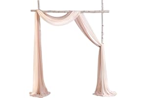 YYHUAWU 2 Panels Wedding Arch Draping Fabric 29" x 20Ft Chiffon Fabric Drapery Wedding Ceremony Reception Swag Decorations