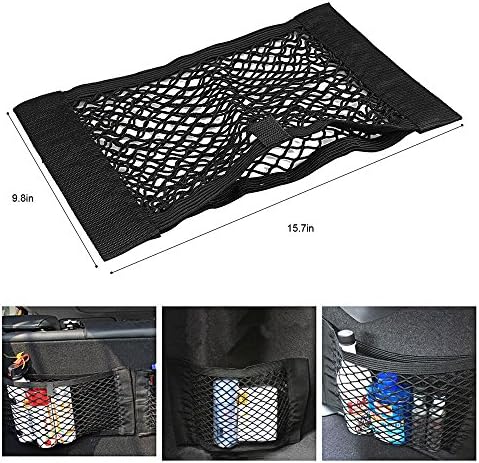DYYLIA Trunk Storage Net - Universal Car Seat Back Storage Elastic Mesh Net Bag Luggage Holder Pocket Sticker Trunk Organizer，Driver Storage Netting Pouch(1 Pack)