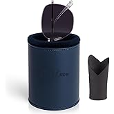 WAWOHERRNS Glasses Holder for Nightstand, Plush Lined Leather Eyeglass Holder Stand Case, Anti-scratch Glasses Stand Holder