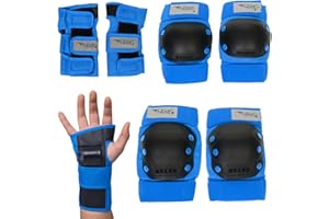 Flybar Knee and Elbow Pads, Wrist Guards Safety Gear-Multi Sport Protection for Skateboard, BMX, Pogo, Inline Skating, Scooter-Kids, Teen, Adult Sizes