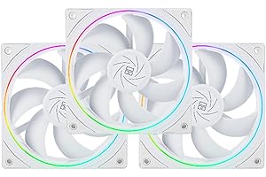 Thermalright TL-S12W CPU Fan 120mm Case Cooler Fan Comes with ARGB Lighting Effect,PC PWM Silent Computer Fan with 1500RPM Speed, CPU Cooling Fan White（3-Pack）