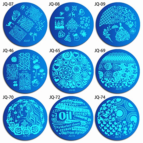 Biutee 15Pcs Nail plate set 13 pcs Nail Plates + 2 Stamper Scraper Sets Nail Art Stamping Plates Nail Stamp Plate Nail Art Tools
