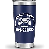 FUNITZ Uncle Level Unlocked Tumbler 20oz - Uncle Gifts Birthday Pregnancy Announcement Baby Gift for Promoted to Uncles 2026, You’re Going to Be an Unkie - Christmas, Father’s Day, Valentine Present