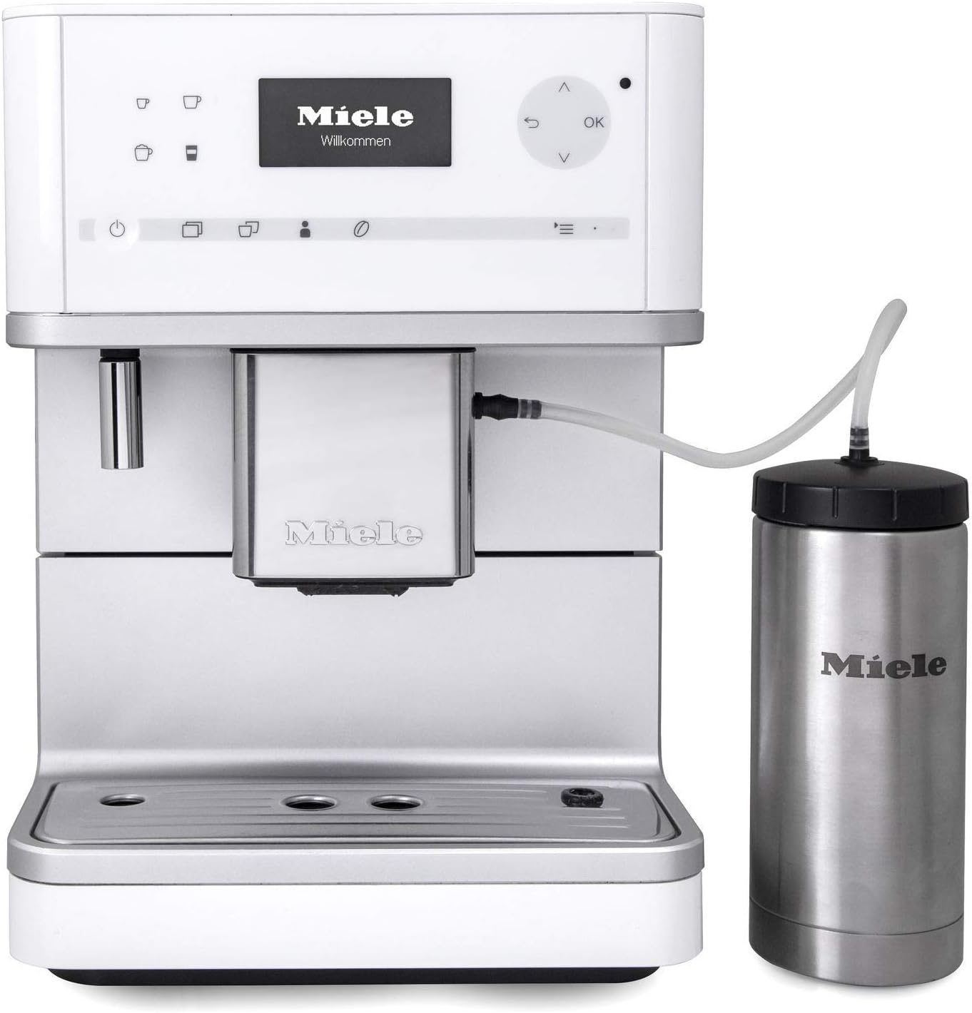 Miele CM6350 OneTouch Super-Automatic Countertop Coffee & Espresso Machine (Lotus white) (Renewed)