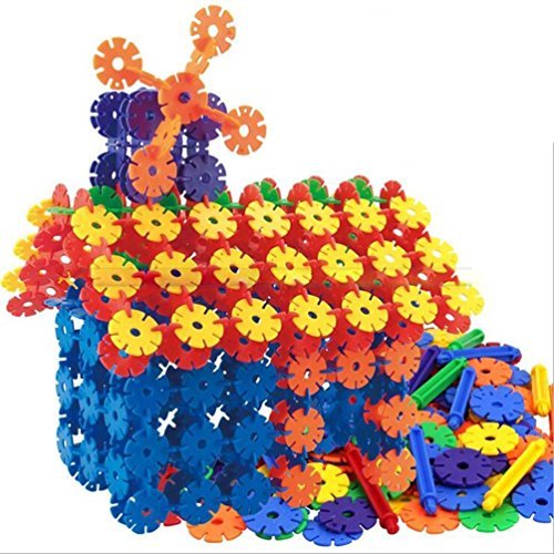 Snowflake Plastic Building Blocks Creative Puzzle with Storage Box 470 PCS Early Educational Toys Ideal Gift For Kids over 3 years