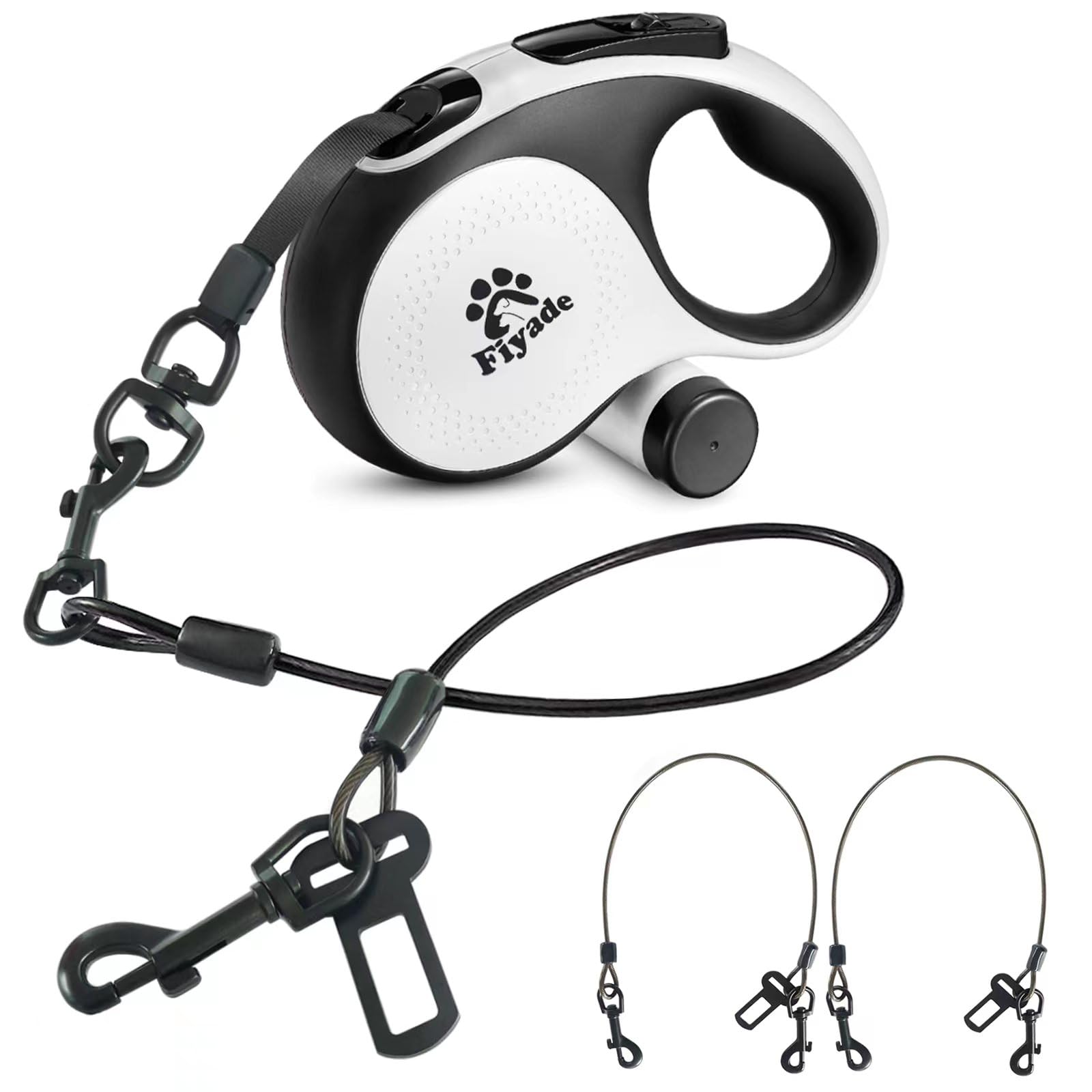 Fiyade 5m Retractable Lead with 2 Chew Proof Cable Steel Chain, Double Extendable for Medium Large Dog up to 110lbs, Anti Chew Leashes for 2 dogs with Insert โ image 1
