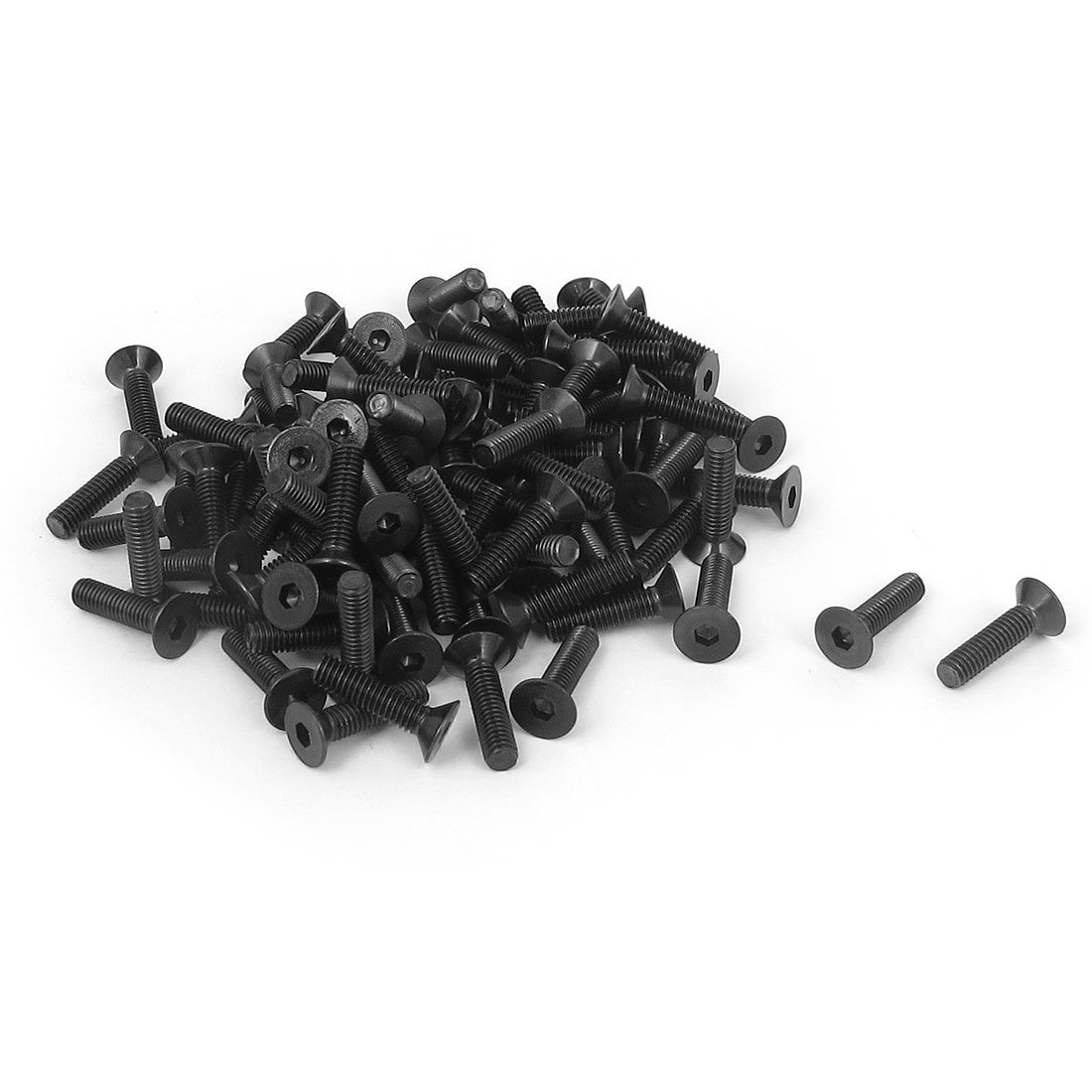 Sourcingmap M3 X 12mm Metric Hex Socket Countersunk Head Screw Bolts Black 100PCS