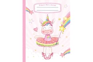Primary Story Journal: Grades K-2 Composition Notebook with Half Page Dotted Midline and Picture Space | Creative Writing Paper for Early Childhood ... Write Journal | Cute Pink Unicorn for Girls