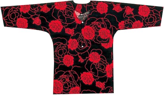 Amazon Co Jp 鯉口シャツ ダボシャツ メンズ レディース 薔薇 赤 柄 大人 祭り 衣装 服 ファッション小物