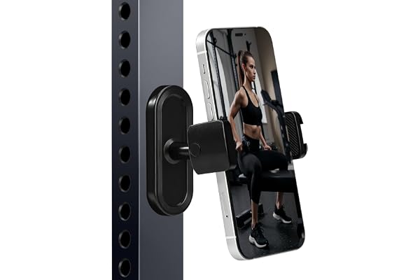 Magnetic Phone Holder for Gym | 360° Adjustable Strong Magnet Mount for Metal Equipment, Hands-Free Workout Recording Accesso