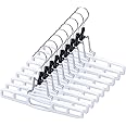 AMKUFO 12 Pack Pants-Hangers Skirt-Hangers, Plastic Pant-Hangers-for-Women Men, Pants-Hangers-Space-Saving, Clamp Hangers-for-Pants Jeans Shorts Tie Belt