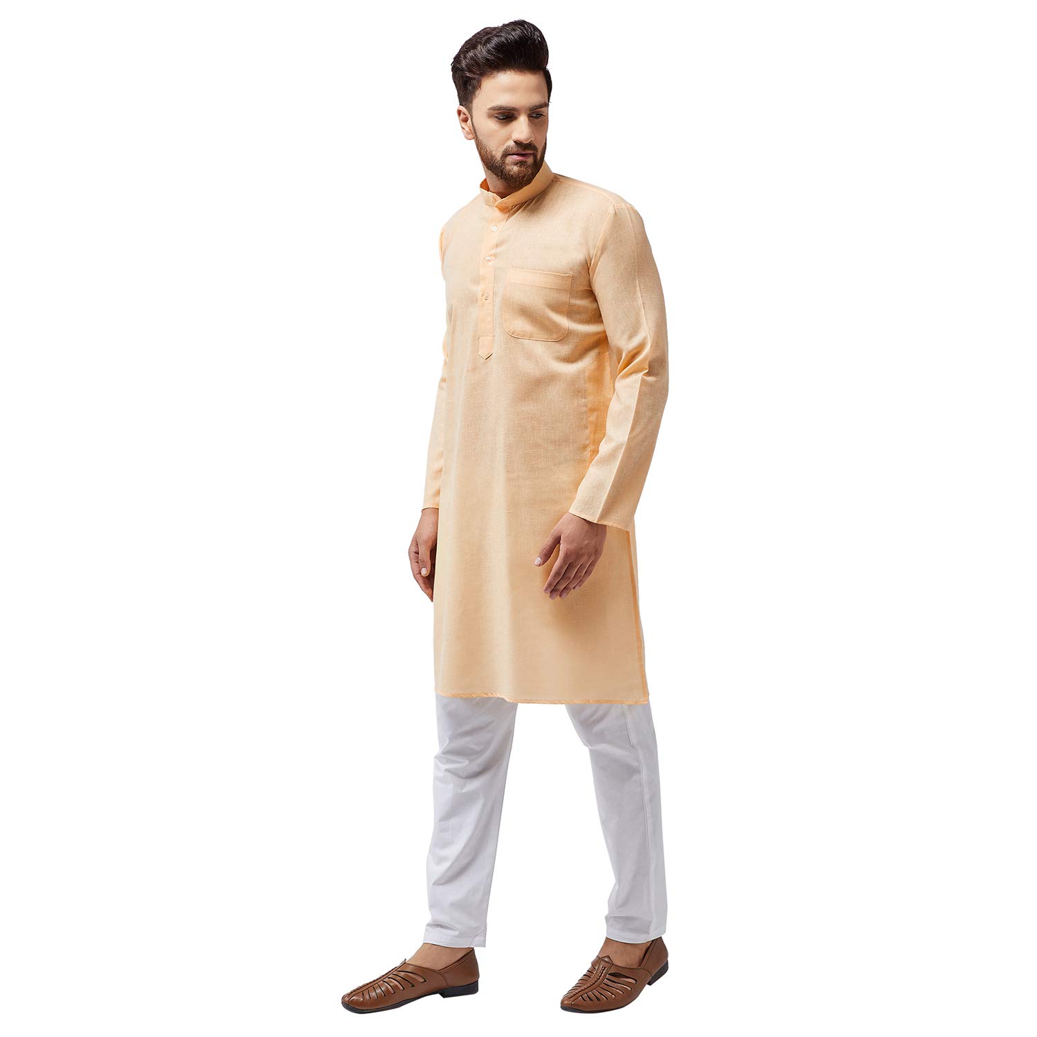 Traditional Mens Kurta Pajama Full Sleeve Tunic Party Wear