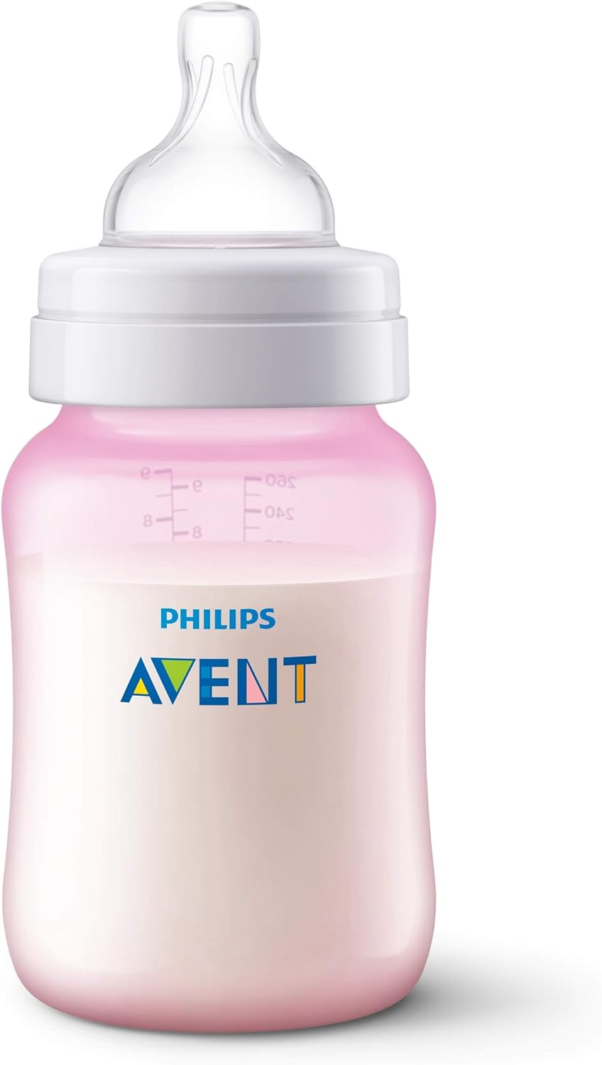 avent anti colic bottles pink