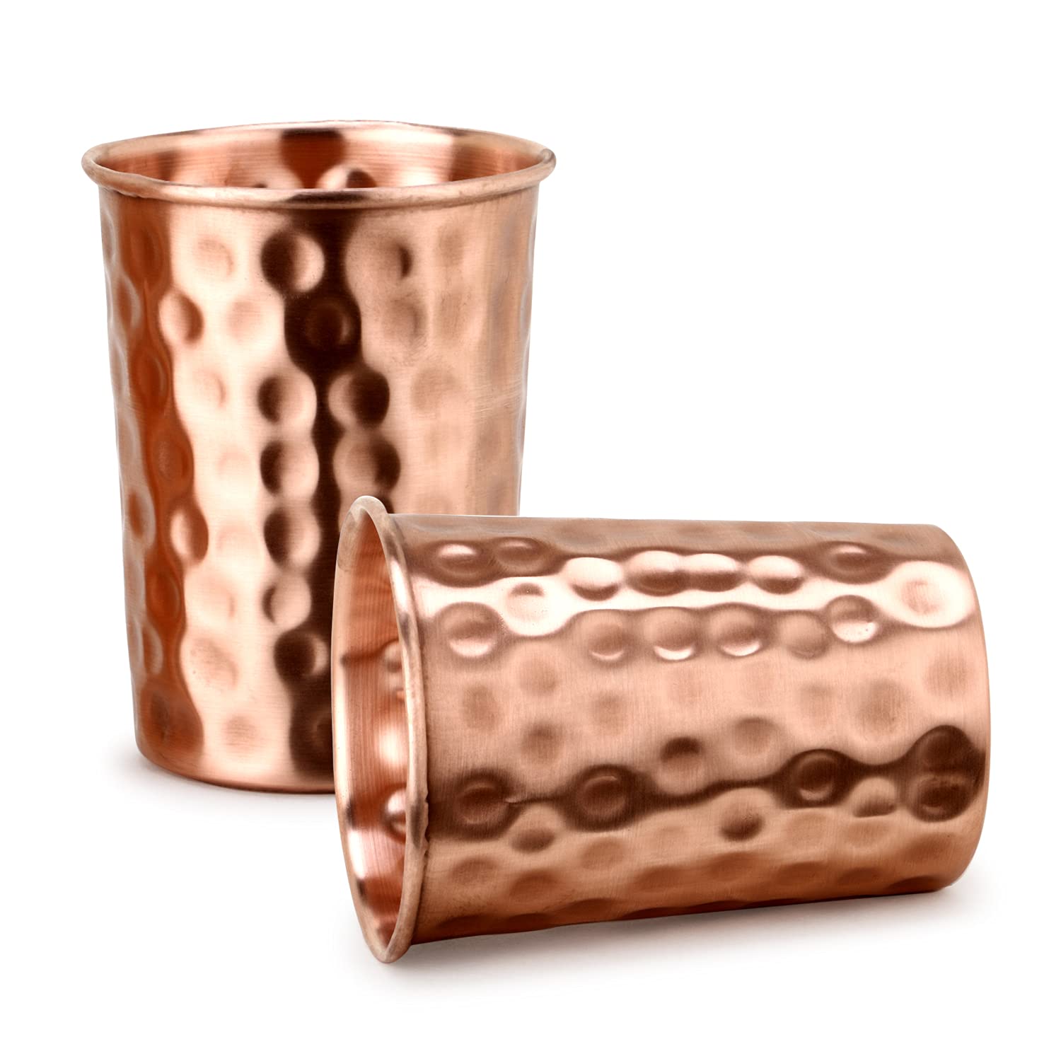 Zap Impex Copper Hammered Glass, 250ml, Set of 2