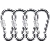 PROND Locking Carabiners, Heavy Duty Carabiner, 316 Stainless Steel Screw Lock Carabiner Hooks