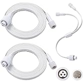 Permanent Outdoor Lights Extension Cable for Govee,Waterproof Extension Cord Compatible with Govee 3Pin and Y-Shaped Extension Cord (2PACK 6.2FT Extension Cable with Y-Splitter)