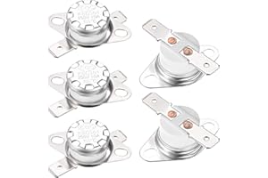 uxcell KSD301 Thermostat 155°C/311°F 10A Normal Closed N.C Adjust Snap Disc Temperature Switch for Microwave,Oven,Coffee Maker 5pcs,Ceramic Material