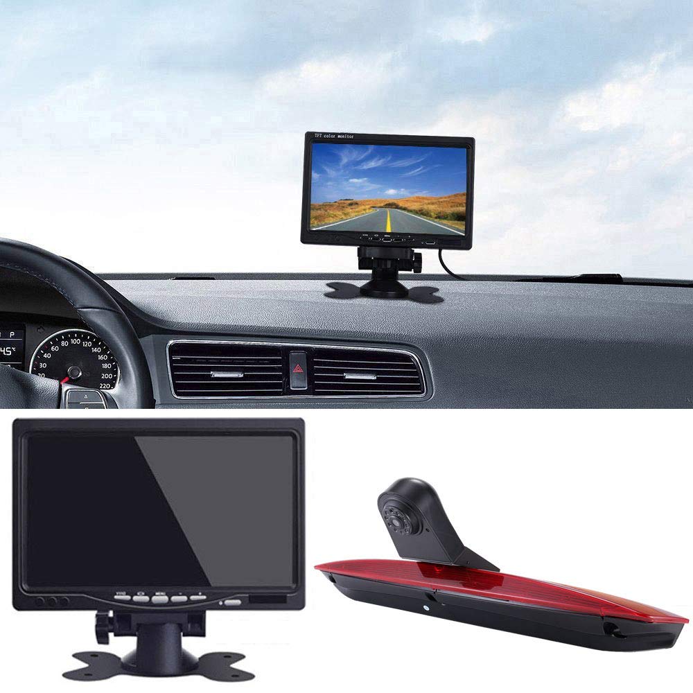 12 mm lens CMOS rear view camera + 7 inch TFT LCD screen monitor, brake light, car roof reversing camera for Vito W447 109 111 114 BLUETEC LWB box GDI van third MPV 2015