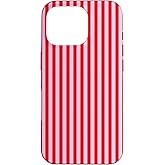 Elegante Red and Pink Stripes Vertical Pastel Pattern Case for iPhone 16 Pro