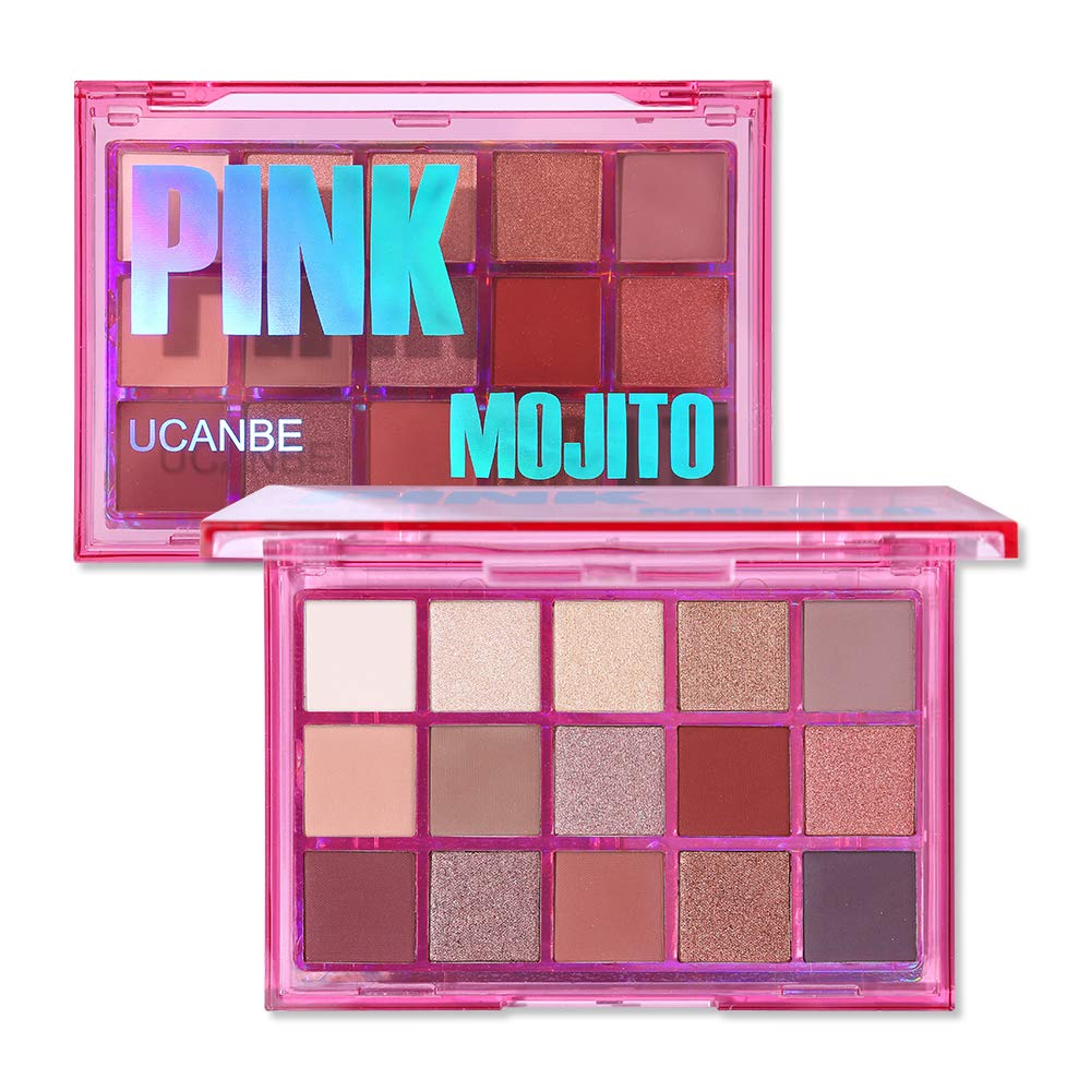 Amazon Com Ucanbe Colorful 15 Shades Eyeshadow Makeup Palette Shimmer Matte Metallic High Pigmented Neutral Bold Waterproof Eyes Shadow Creamy Blendable Make Up Pallet Set Pink Mojito Beauty