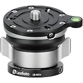 Leofoto LB-60N 60mm Leveling Base for Tripod w Butterfly Lock Collar 33lb Max Load +/-15&deg; Tilt