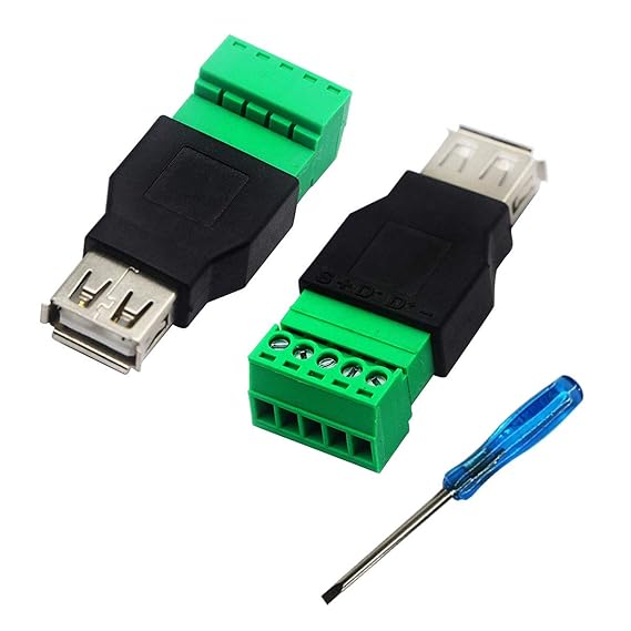 Buy SamIdea 2Pack USB 2.0 A Female Screw Terminal Block Connector with