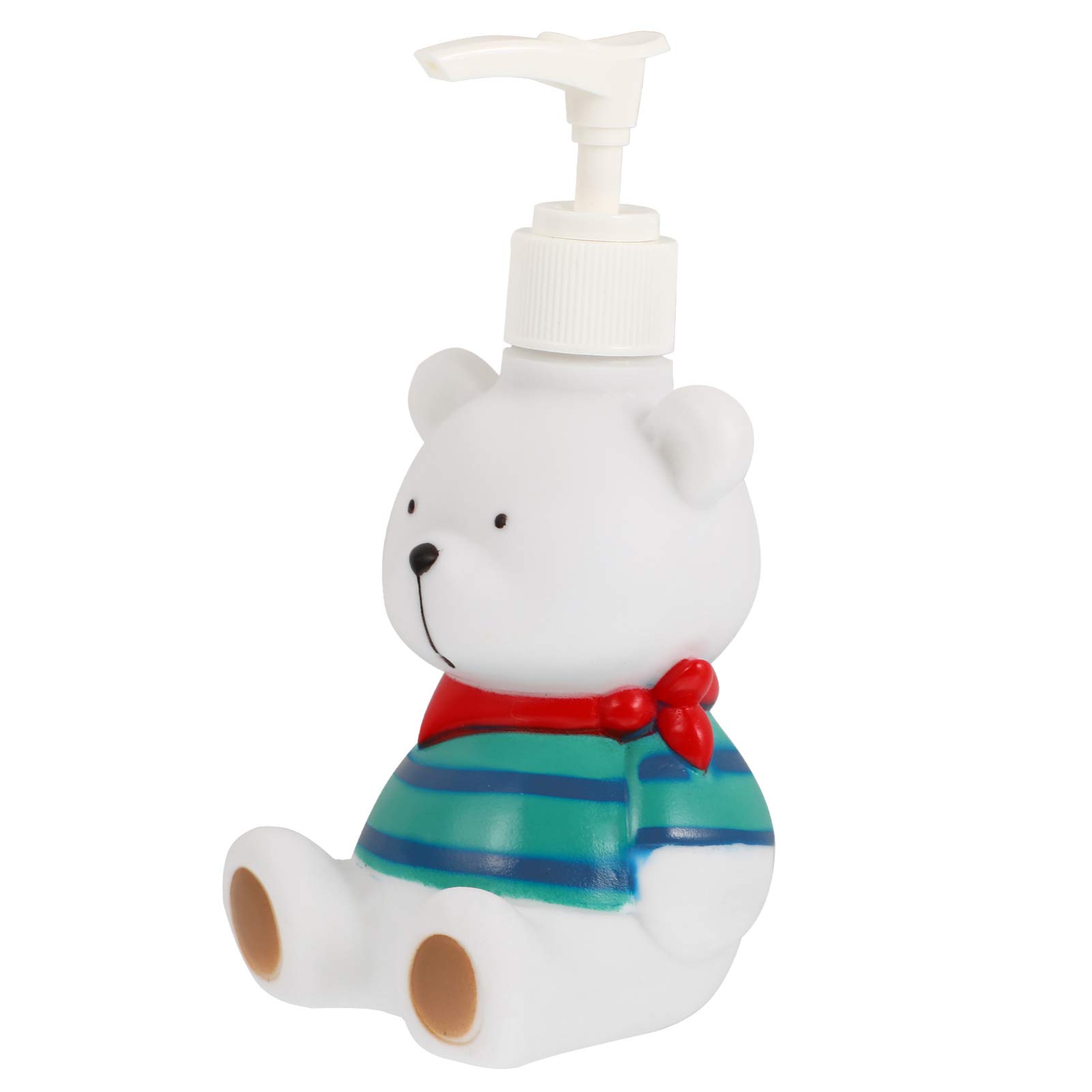 Cabilock Push-type Lotion Dispenser Cartoon Bear Design Refillable Soap Dispenser for Shower Easy to Use for Bathroom