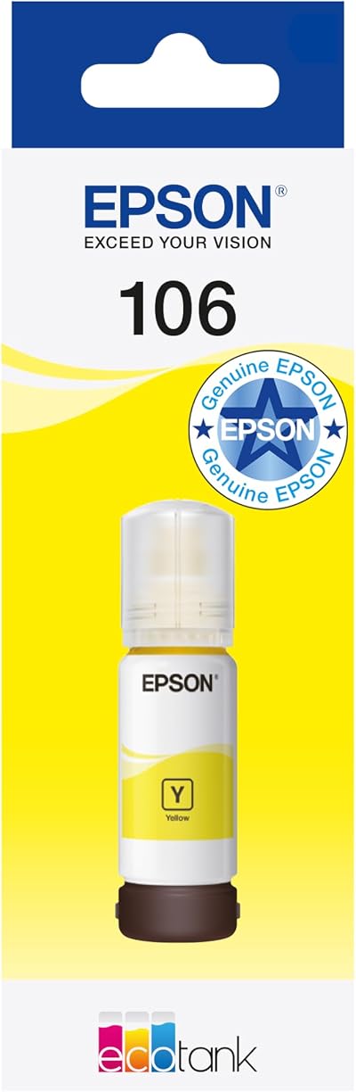 Epson 106 EcoTank Yellow Ink Bottle High Yield 1900 Photos ET-7700 ET-7750