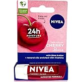 Nivea Cherry Shine Caring Lip Balm - Long Lasting Moisturisation - 4.8g