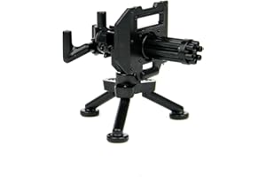 BATTLE BRICK Custom Minigun with Tripod Mount Machine Gun Designed for Brick Minifigures