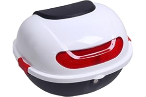 RASTKY Waterproof Motorcycle Rear Trunk Large Capacity Durable Scooter ABS Material Electric Bike Chest, White, Casual